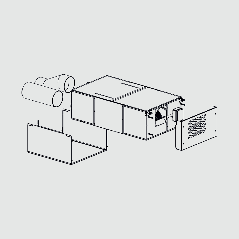 HELTY FLOW 600 STEEL - MONTAJ TAVAN SAU PERETE ( 600 mc/h)