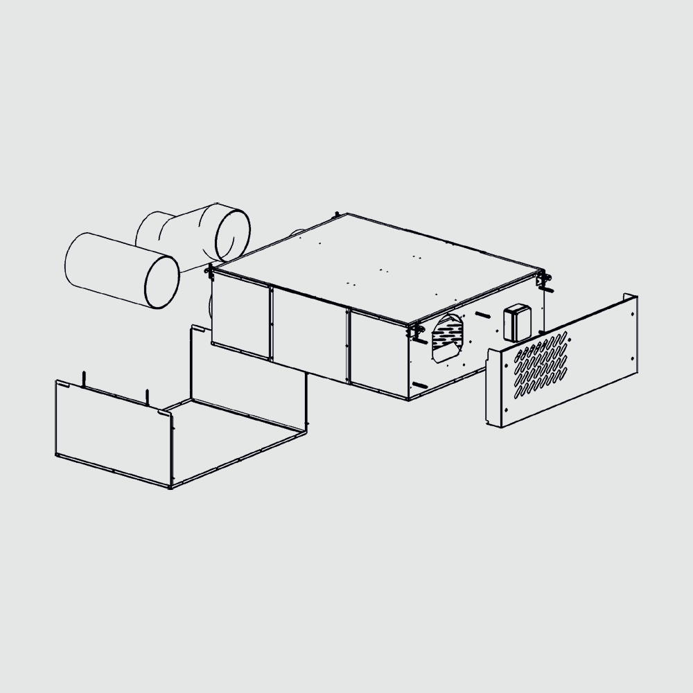 HELTY FLOW 800 STEEL - MONTAJ TAVAN SAU PERETE ( 800 mc/h)