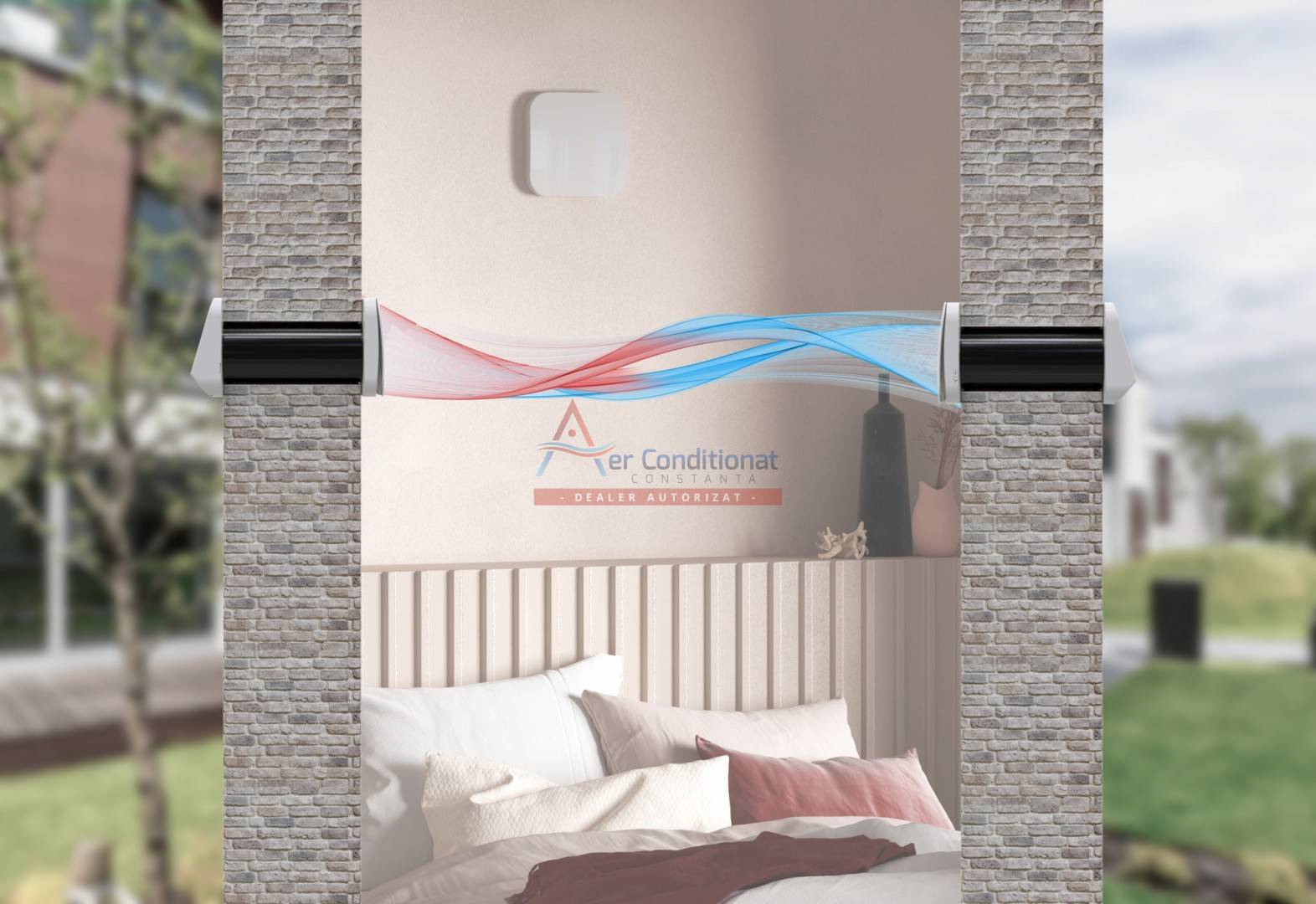 Recuperator de caldura BSK, Zephyr Mini, ceramic, flux alternativ, 4 moduri functionare, 2 filtre G3, lungime tub 250-500mm,  Ø94, gura de montare Ø110