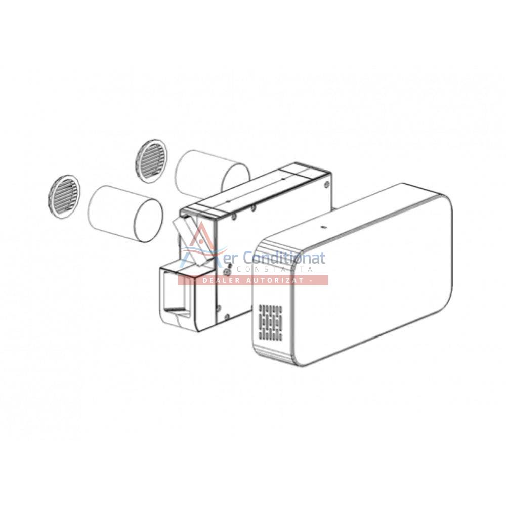 Recuperator de caldura Helty Flow Easy, Dublu Flux, Randament 91%, Filtru F7+G4