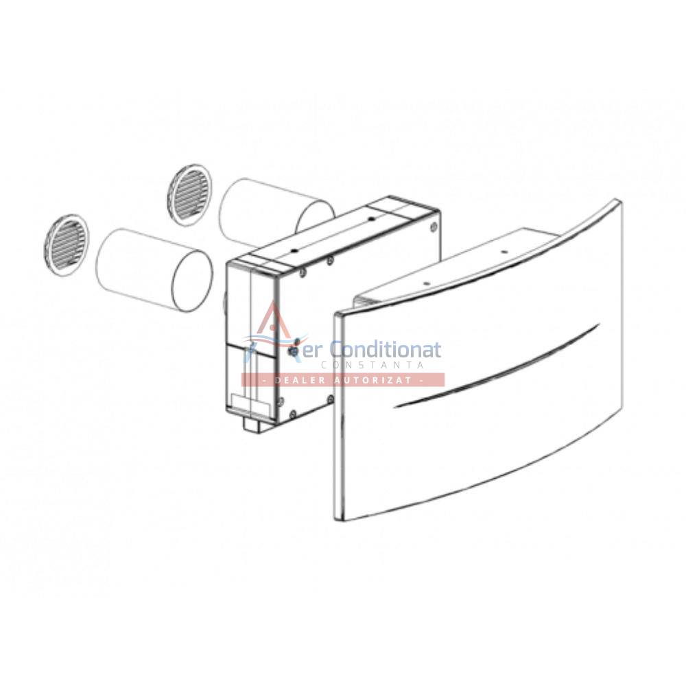 Recuperator de caldura Helty Flow Plus, Dublu Flux, Senzor Umiditate, Randament 91%, Filtru F7+G4